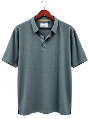 Slate Green Textured Polo Shirt | Size XXL